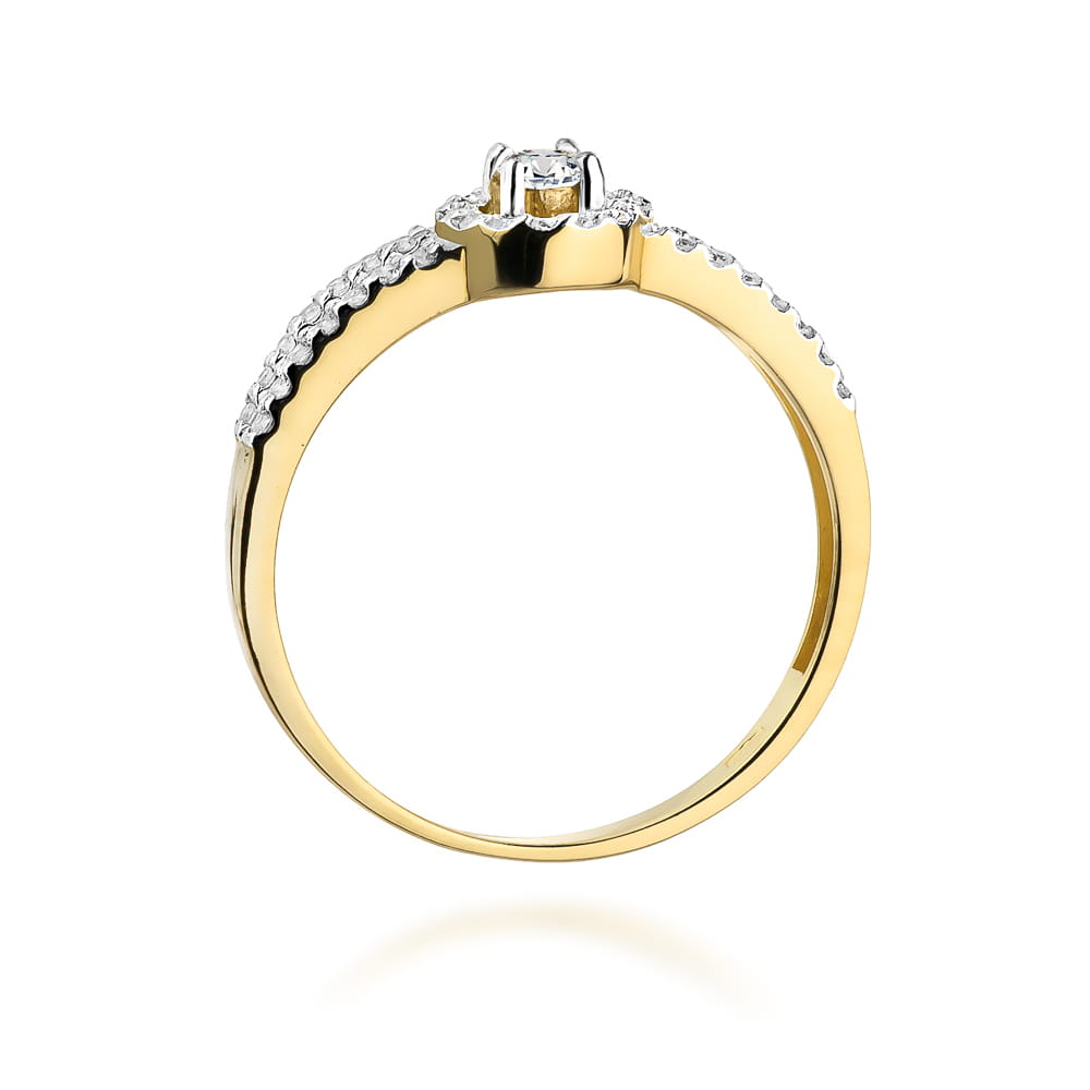 Pierścionek Diament 0,10ct żółte złoto - obrazek 3