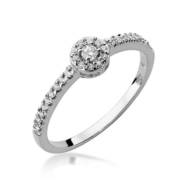Pierścionek Diament 0,05ct Białe złoto 375