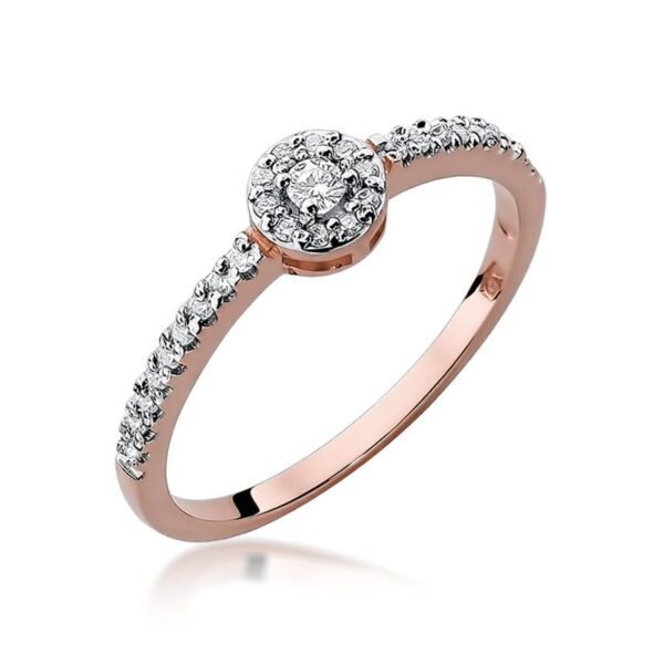 Pierścionek Diament 0,05ct różowe złoto