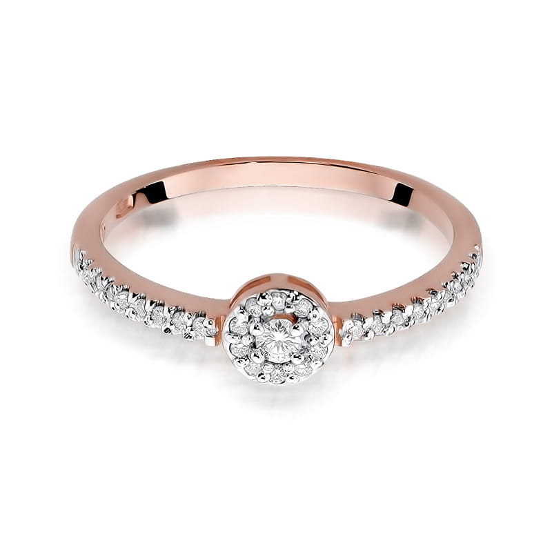 Pierścionek Diament 0,05ct różowe złoto - obrazek 2