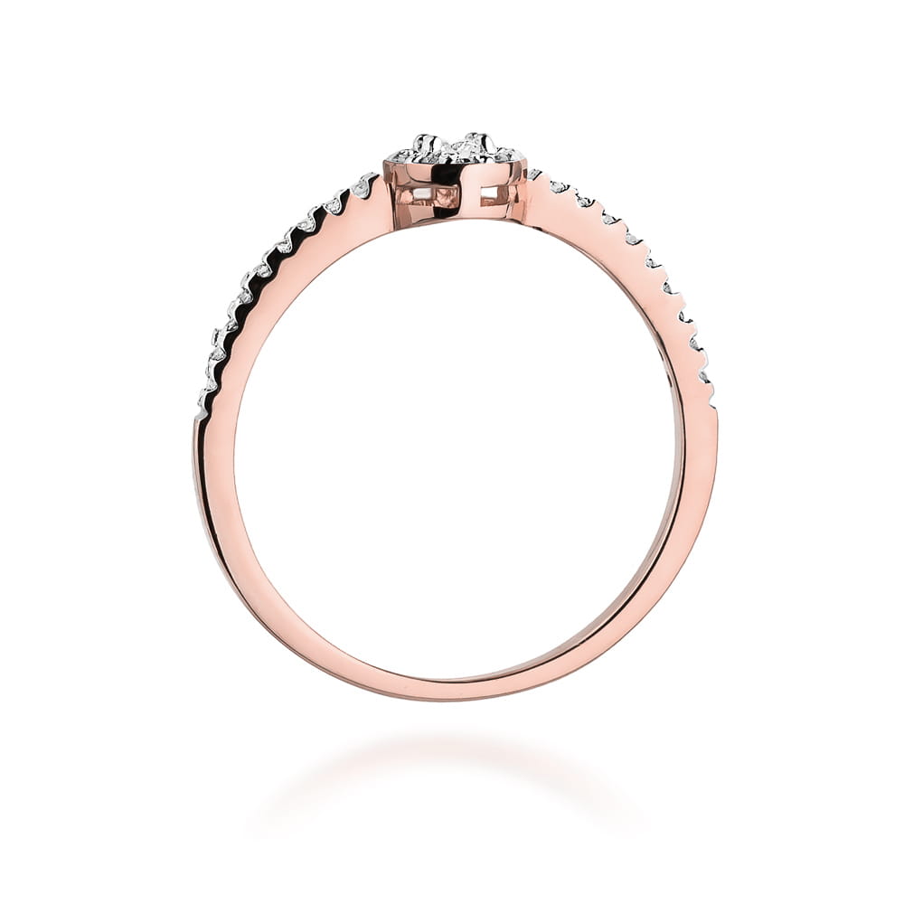 Pierścionek Diament 0,05ct różowe złoto - obrazek 3
