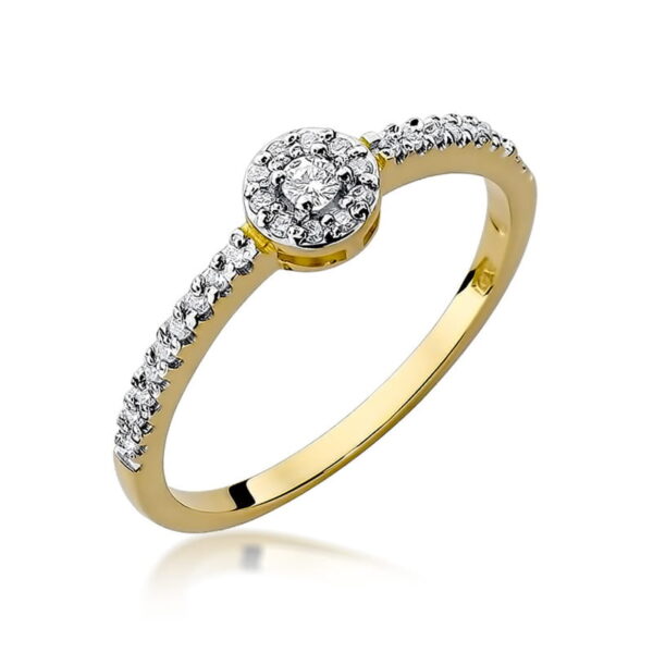 Pierścionek Diament 0,05ct Żółte złoto 375