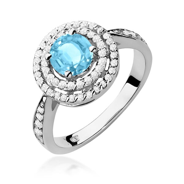 Pierścionek Topaz Swiss 0,80ct białe złoto 375