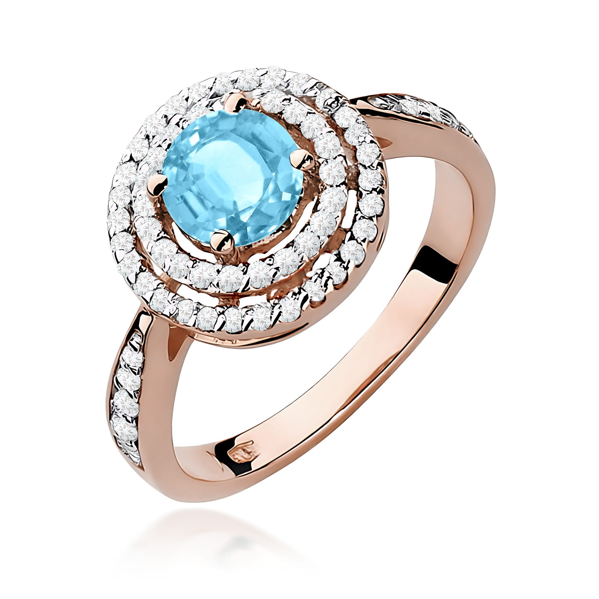 Pierścionek Topaz Swiss 0,80ct różowe złoto