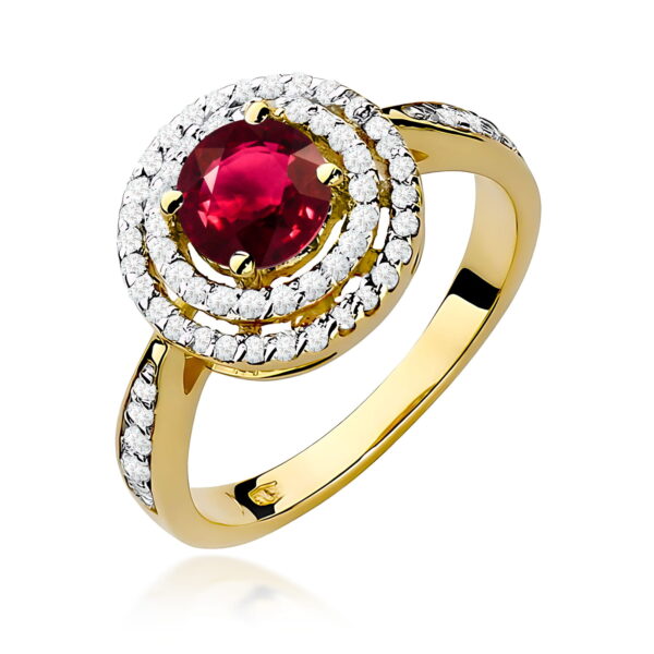 Pierścionek Rubin 1,20ct żółte złoto