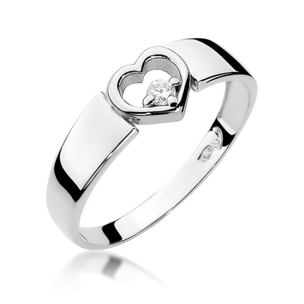 Pierścionek Diament 0,04ct białe złoto