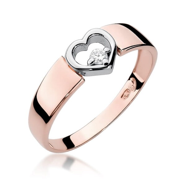 Pierścionek Diament 0,04ct różowe złoto