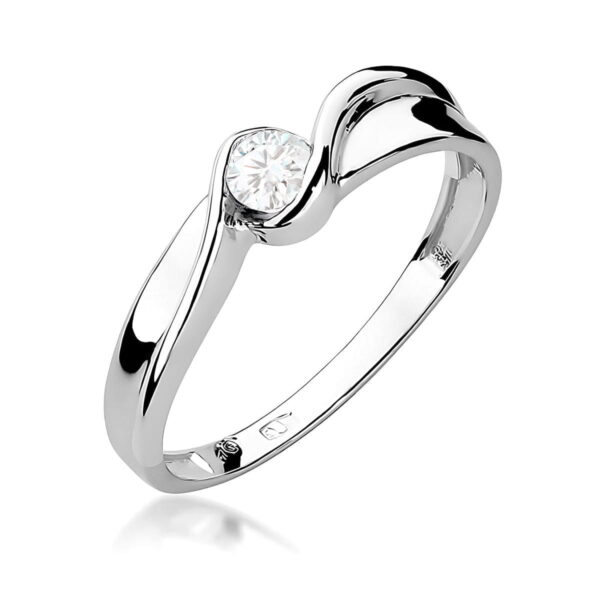 Pierścionek Diament 0,15ct białe złoto