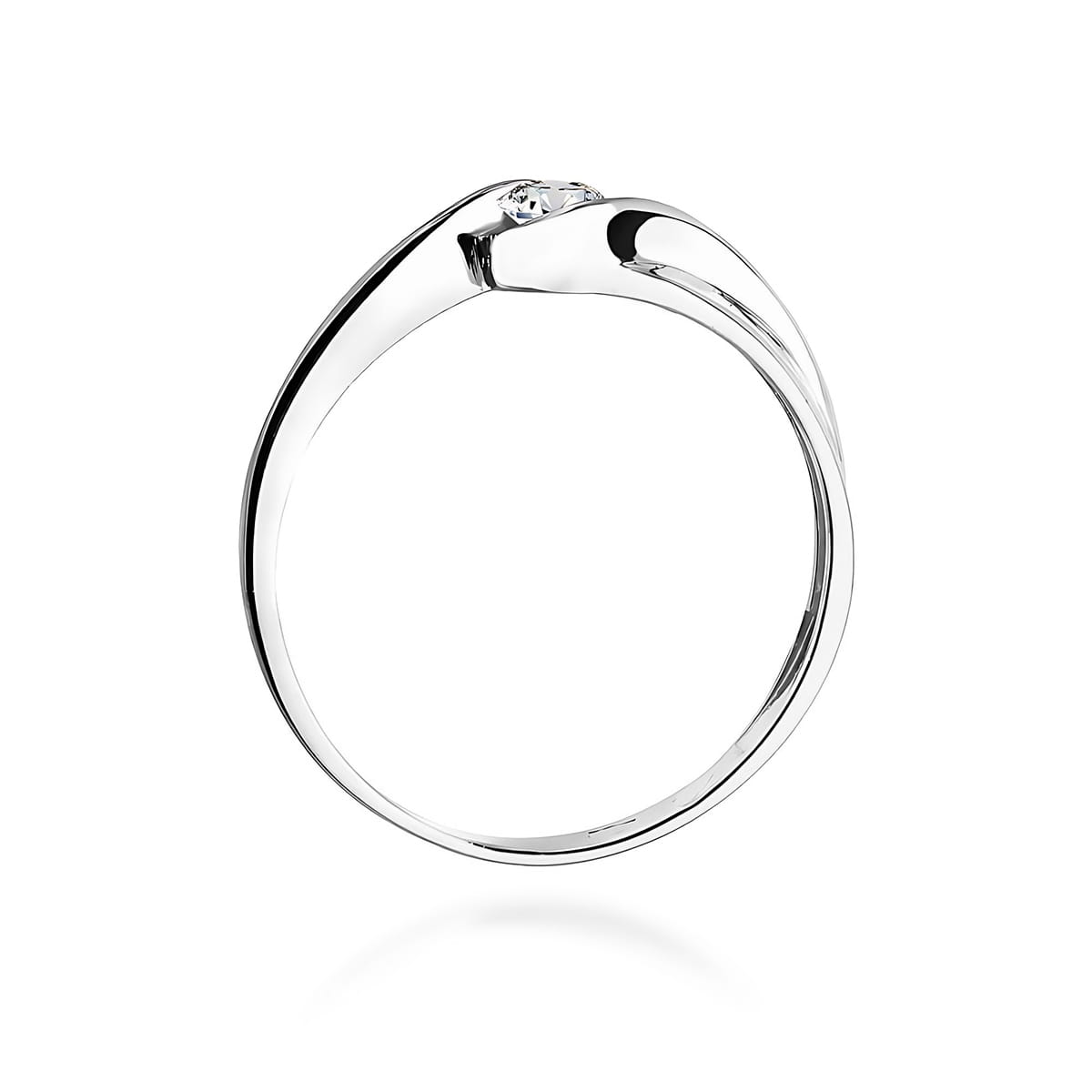 Pierścionek Diament 0,15ct białe złoto - obrazek 3