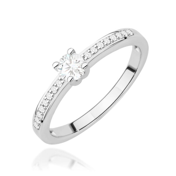 Pierścionek Diament Laboratoryjny 0,08ct białe złoto