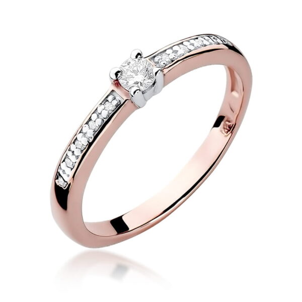 Pierścionek Diament 0,08ct różowe złoto