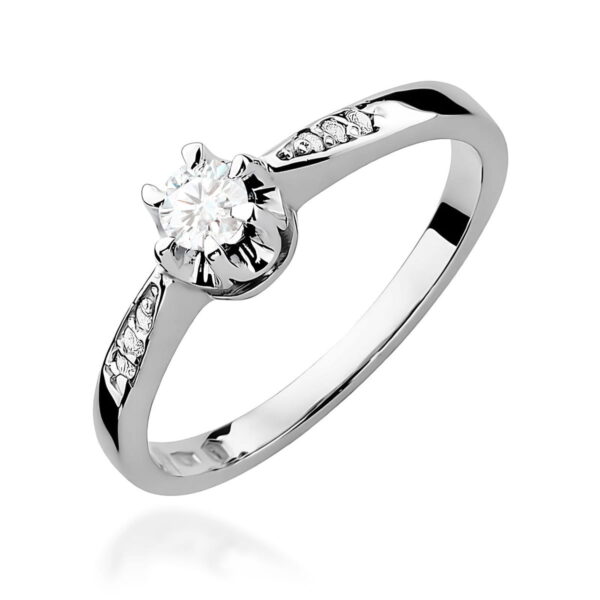 Pierścionek Diament 0,23ct białe złoto