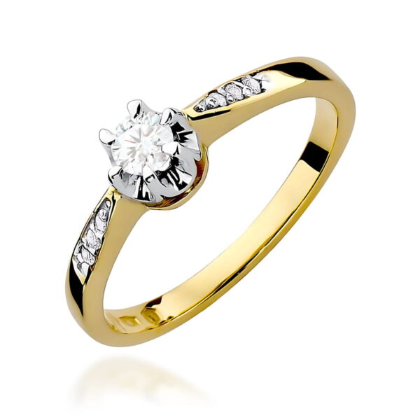 Pierścionek Diament 0,23ct Żółte złoto 375