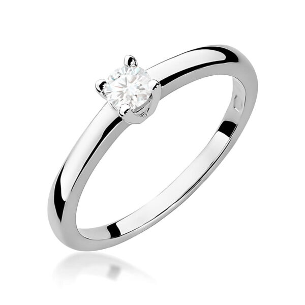 Pierścionek Diament 0,15ct białe złoto 375