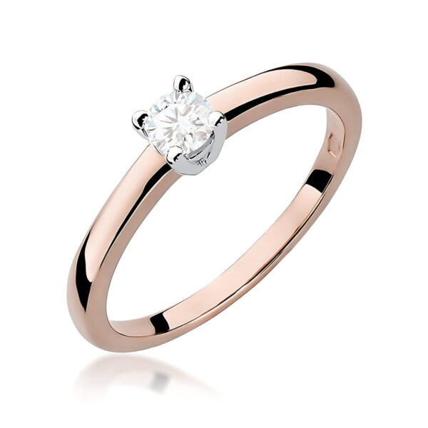 Pierścionek Diament 0,25ct różowe złoto