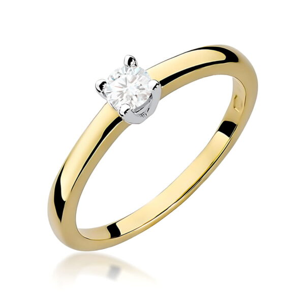 Pierścionek Diament 0,15ct żółte złoto