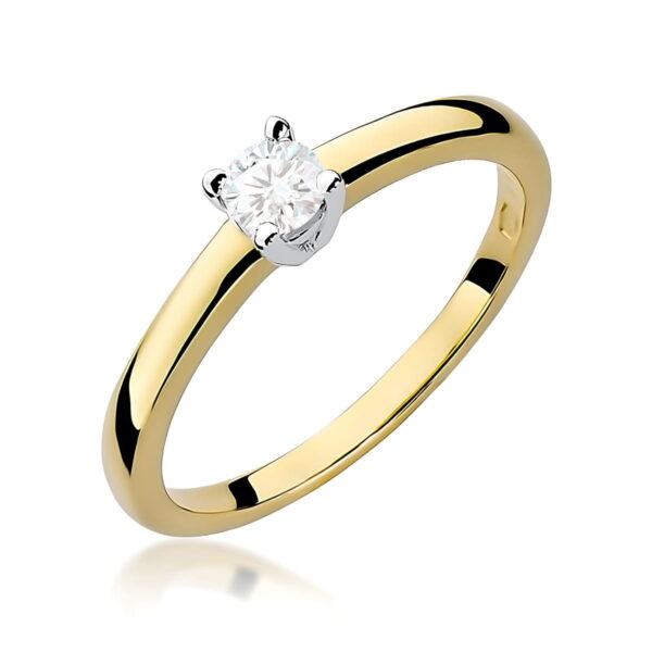 Pierścionek Diament 0,20ct żółte złoto