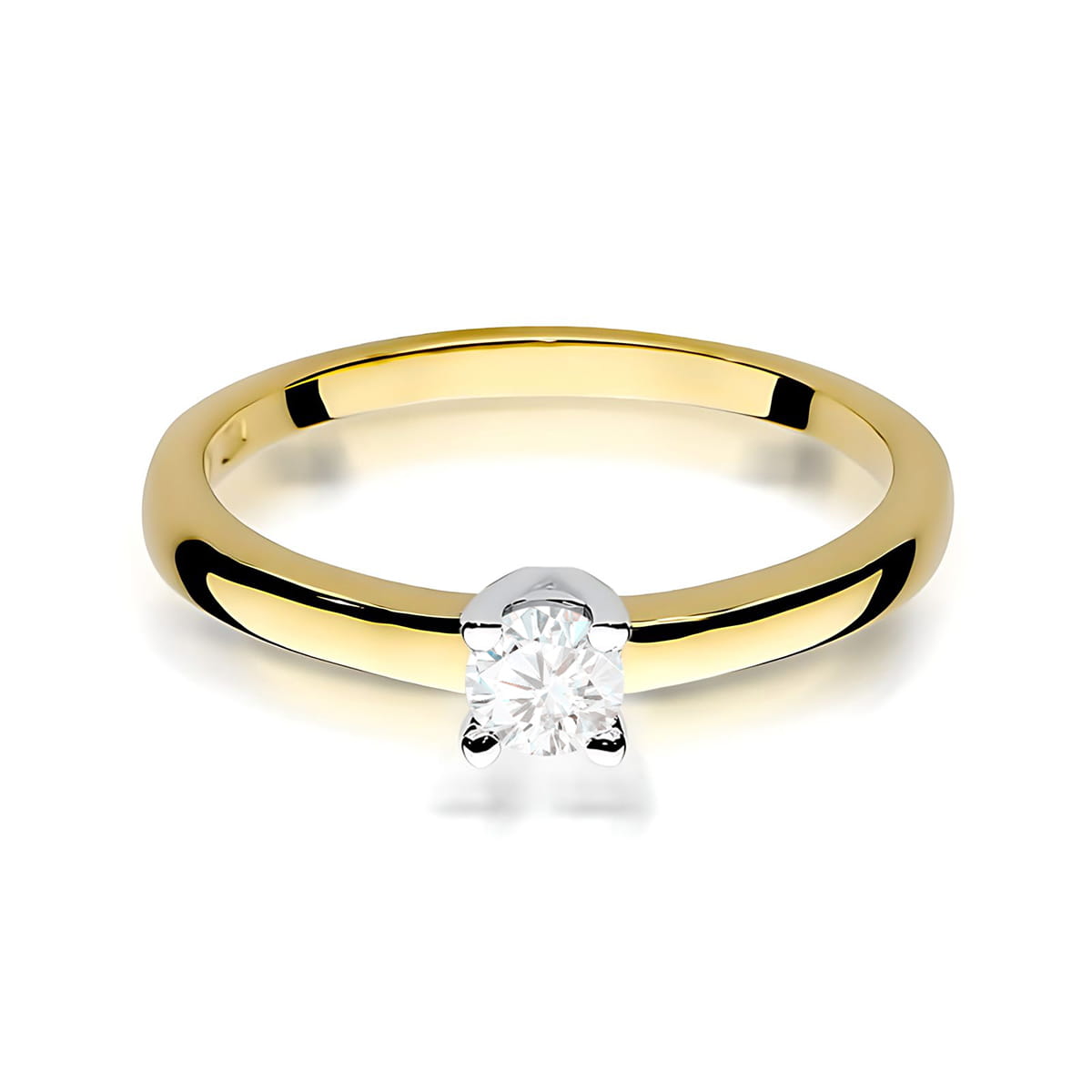 Pierścionek Diament 0,25ct żółte złoto 375 - obrazek 2