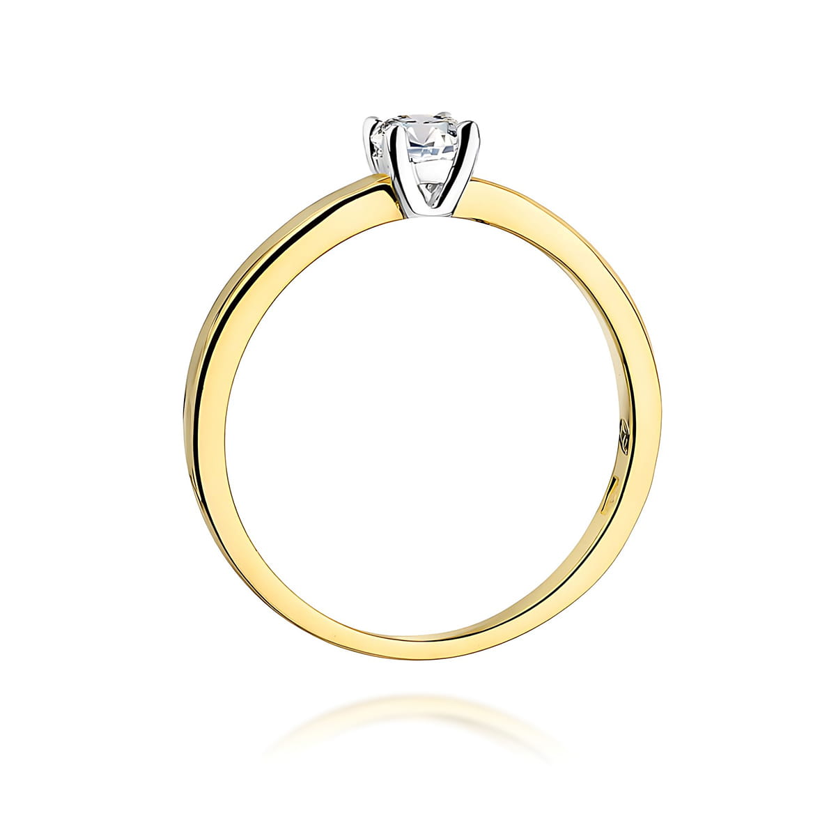Pierścionek Diament 0,25ct żółte złoto 375 - obrazek 3
