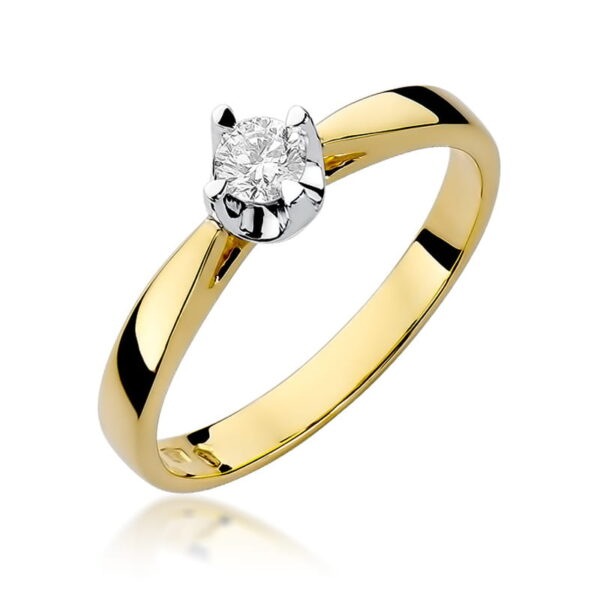 Pierścionek Diament 0,20ct żółte złoto