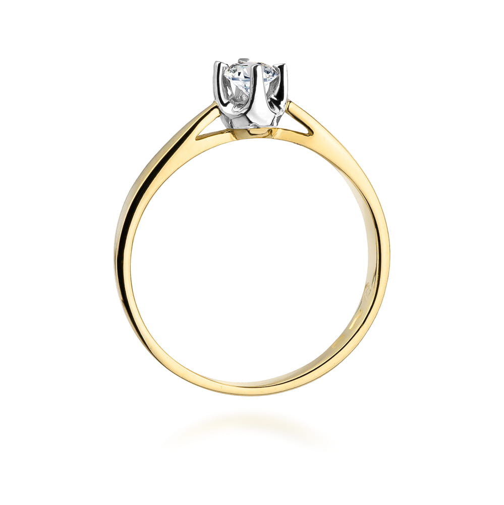 Pierścionek Diament 0,20ct żółte złoto 375 - obrazek 3