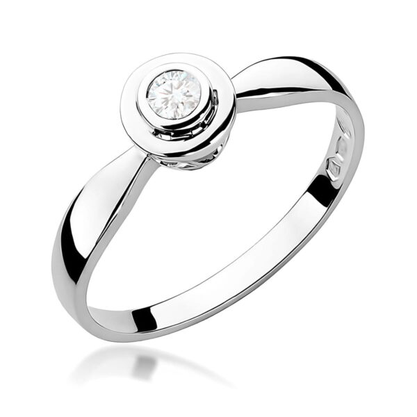 Pierścionek Diament 0,10ct białe złoto
