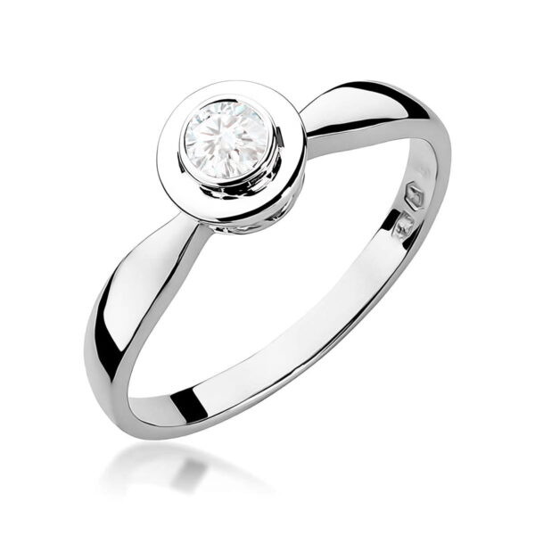 Pierścionek Diament 0,15ct białe złoto 375