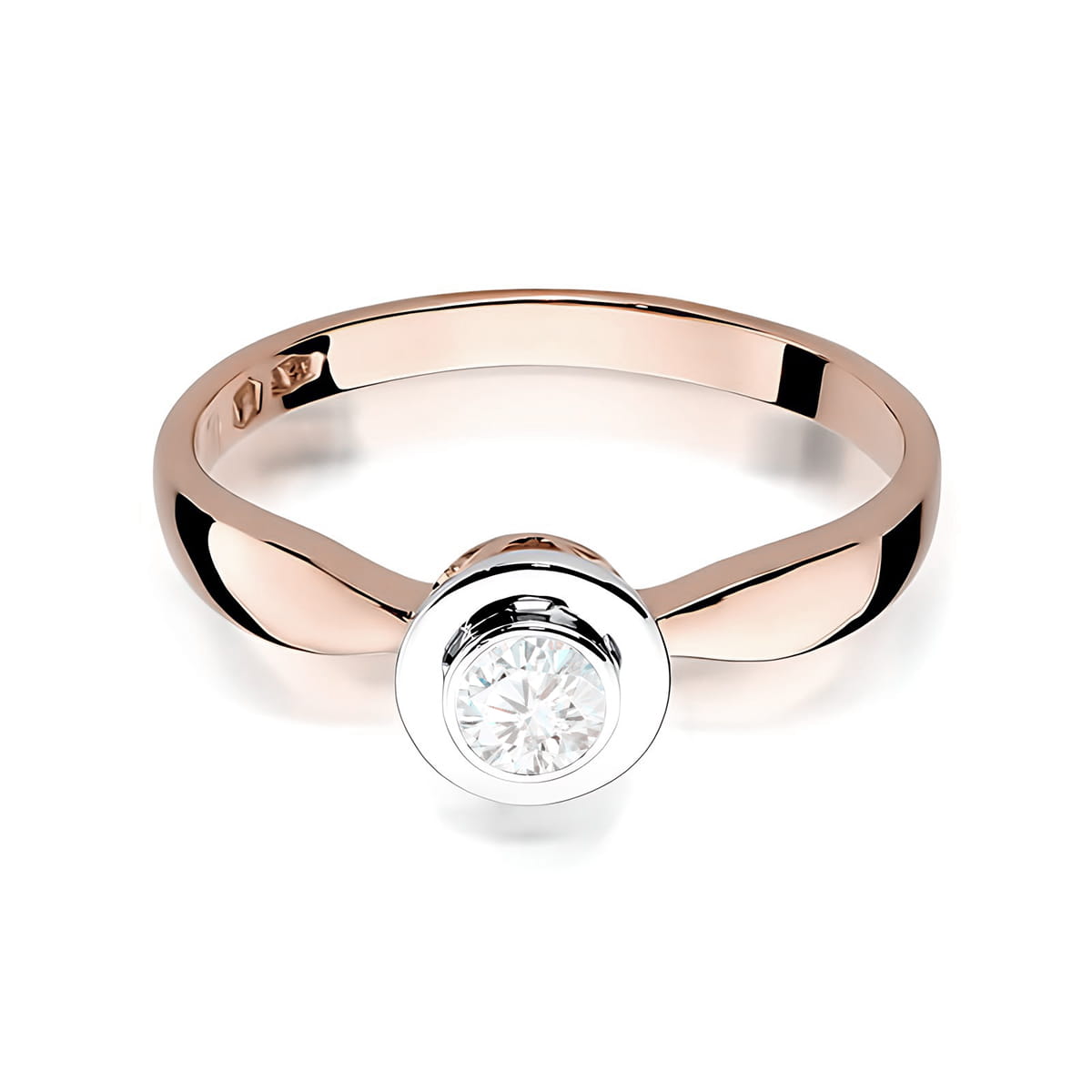 Pierścionek Diament 0,15ct różowe złoto - obrazek 2