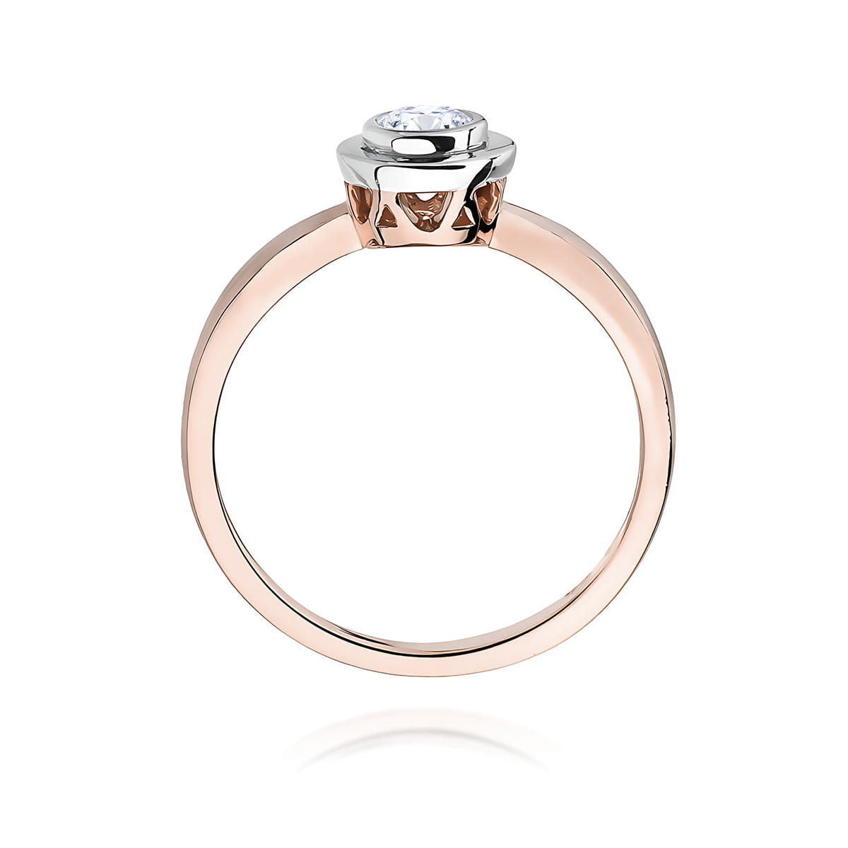 Pierścionek Diament 0,15ct różowe złoto - obrazek 3