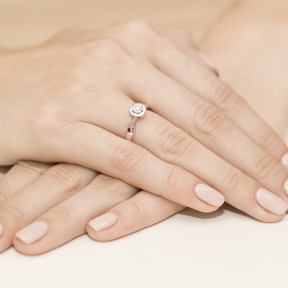 Pierścionek Diament 0,15ct różowe złoto - obrazek 4