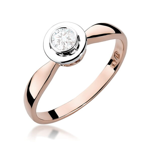 Pierścionek Diament 0,25ct różowe złoto