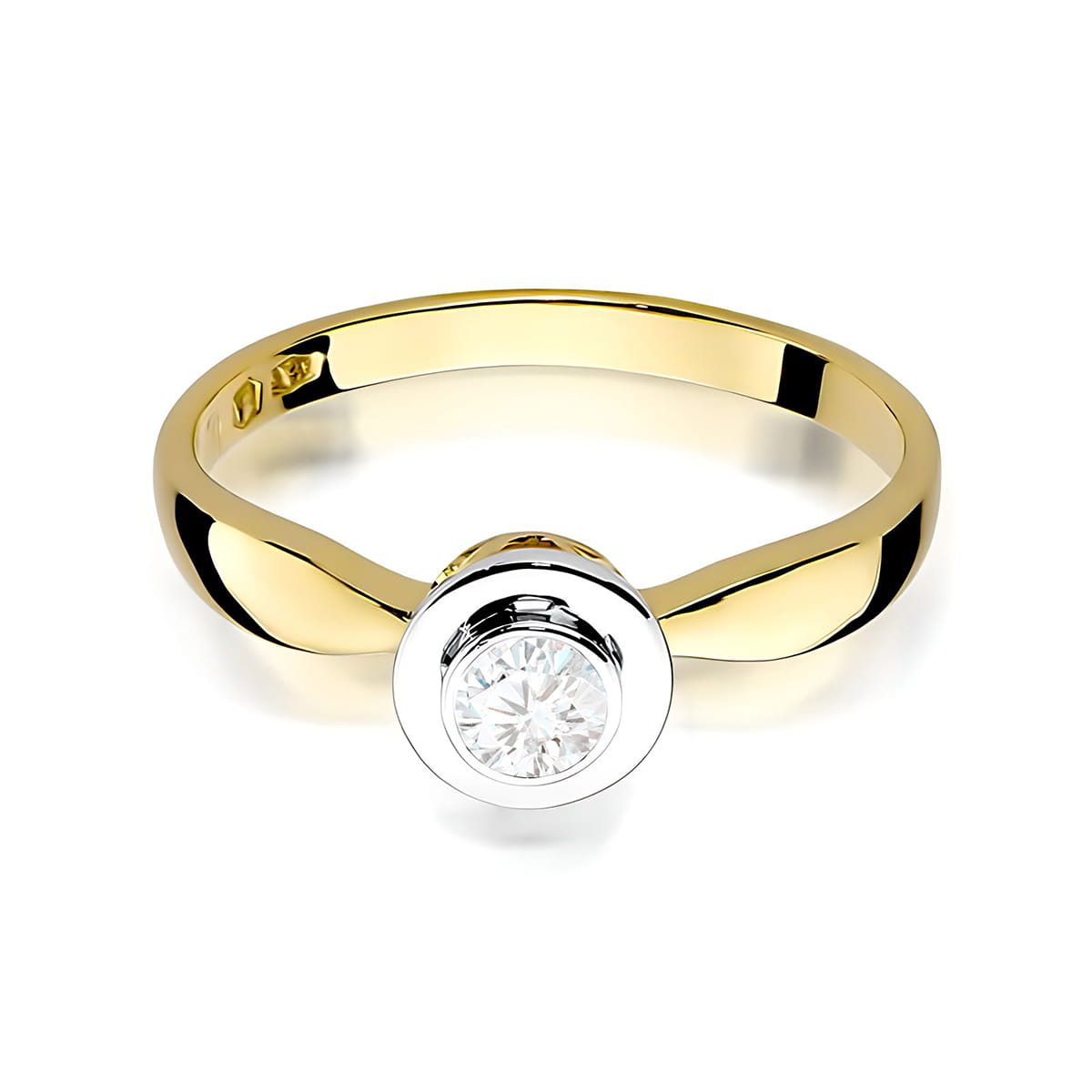 Pierścionek Diament 0,20ct Żółte złoto 375 - obrazek 2