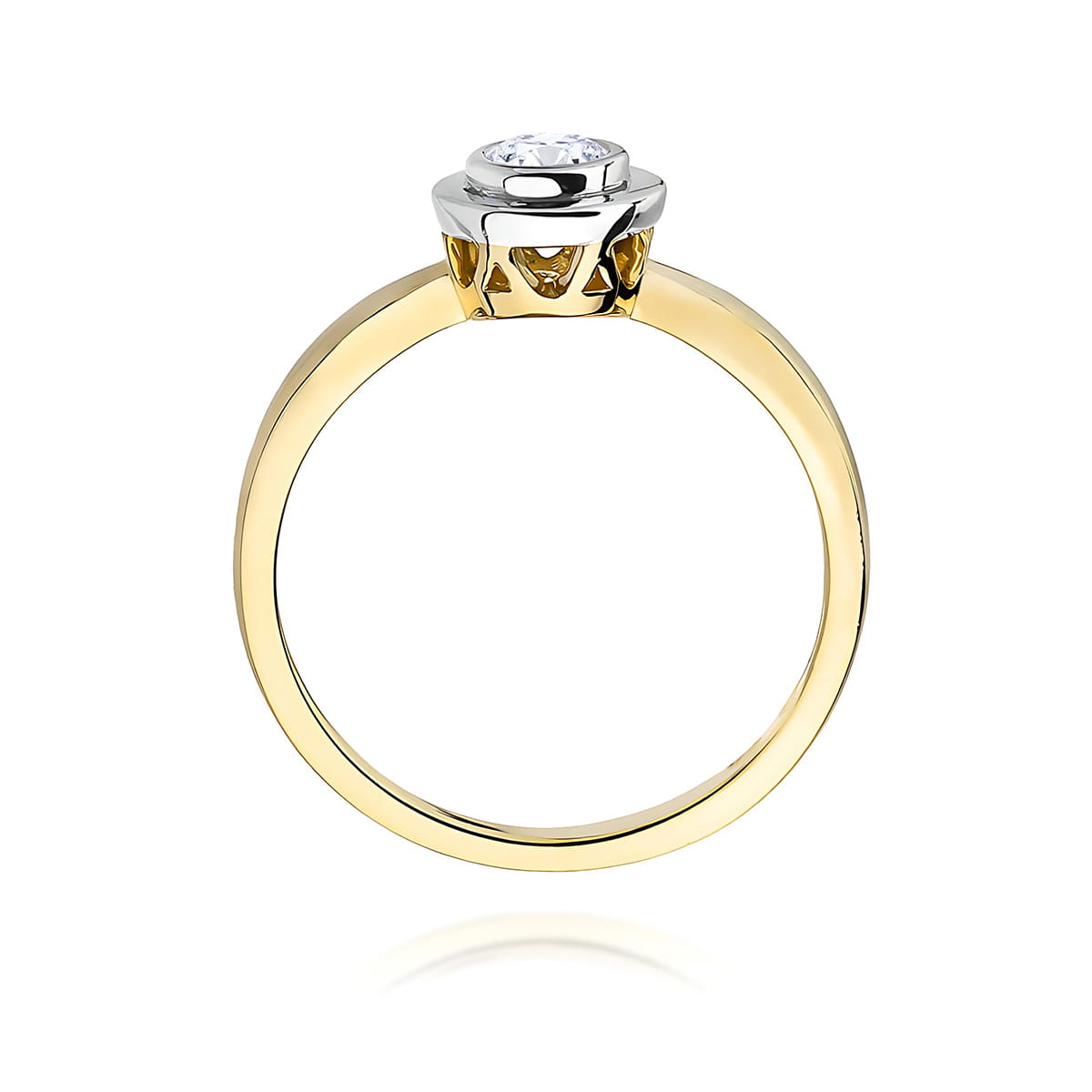 Pierścionek Diament 0,20ct Żółte złoto 375 - obrazek 3