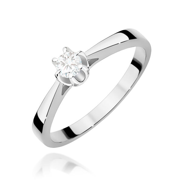 Pierścionek Diament 0,12ct białe złoto