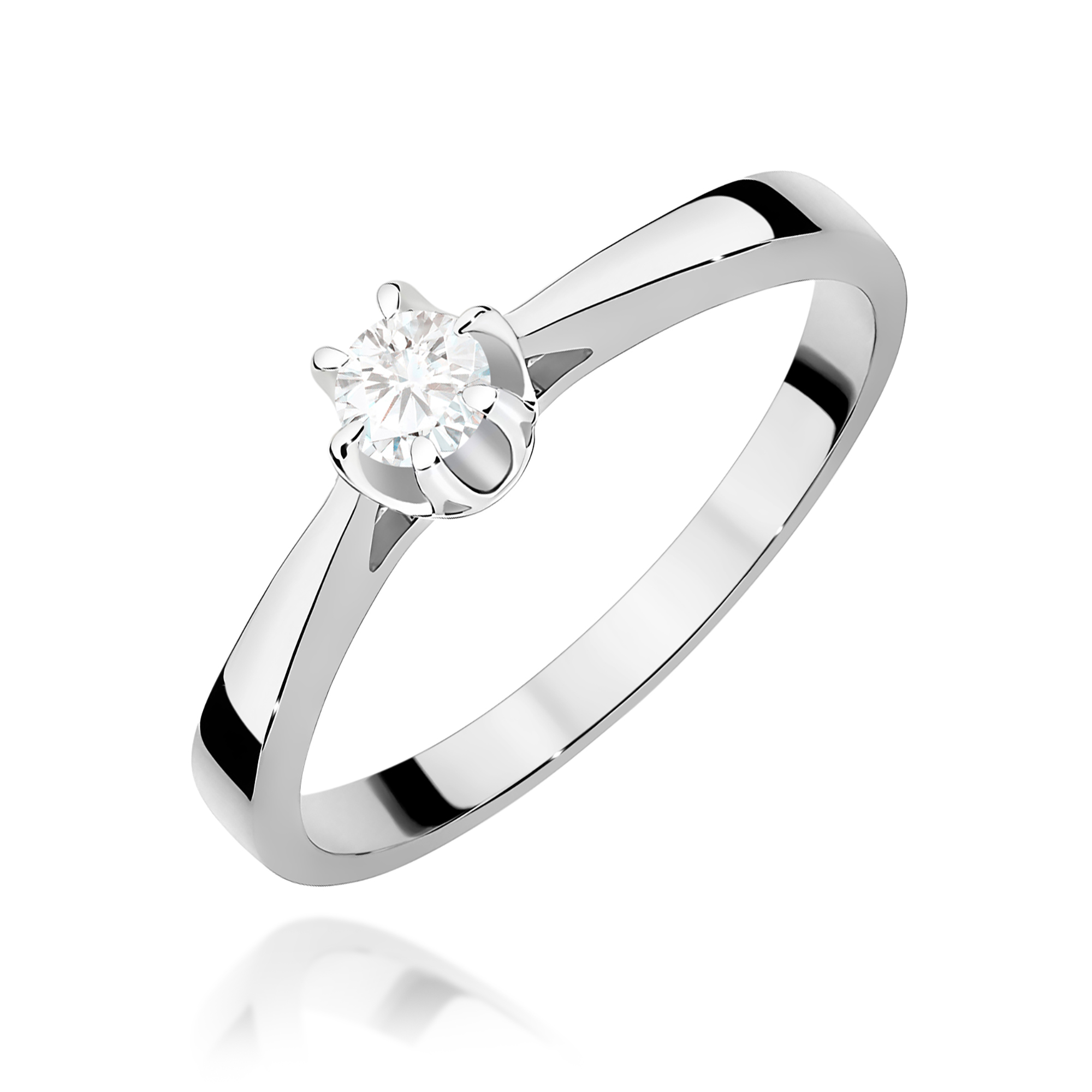 Pierścionek Diament 0,15ct białe złoto