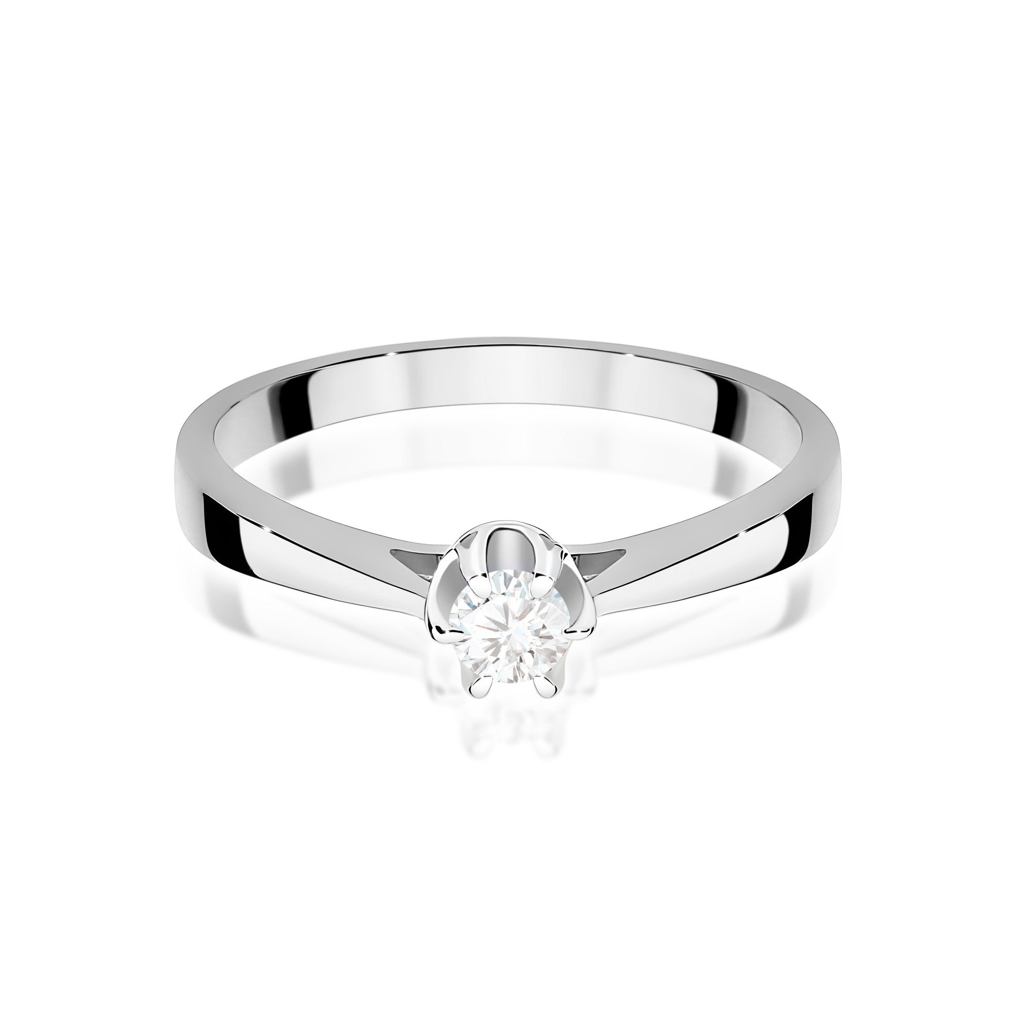 Pierścionek Diament 0,15ct białe złoto - obrazek 2