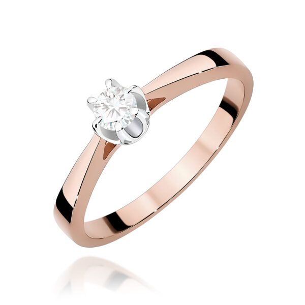 Pierścionek Diament 0,12ct różowe złoto