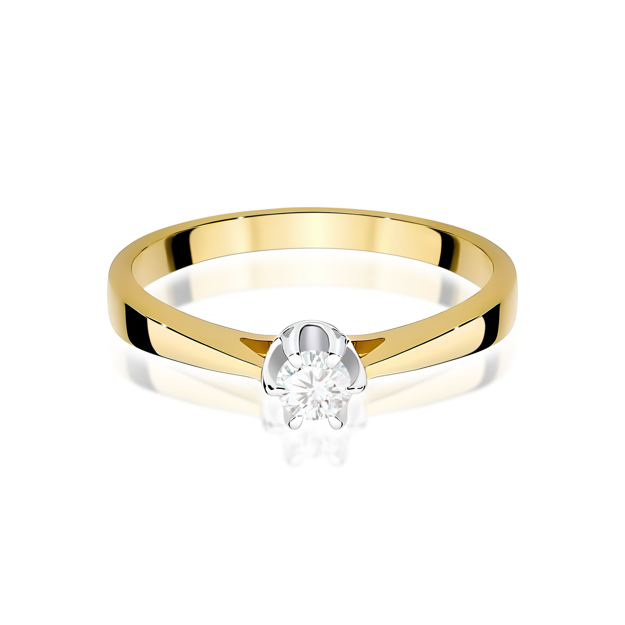 Pierścionek Diament 0,15ct żółte złoto - obrazek 2