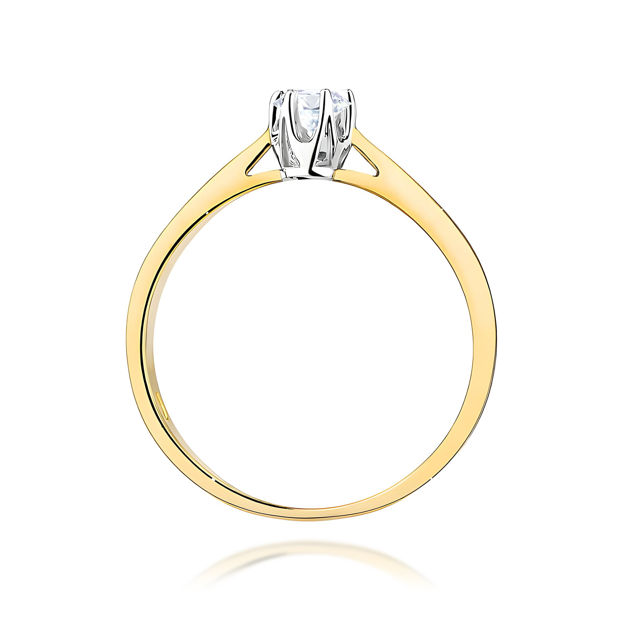 Pierścionek Diament 0,15ct żółte złoto 375 - obrazek 3