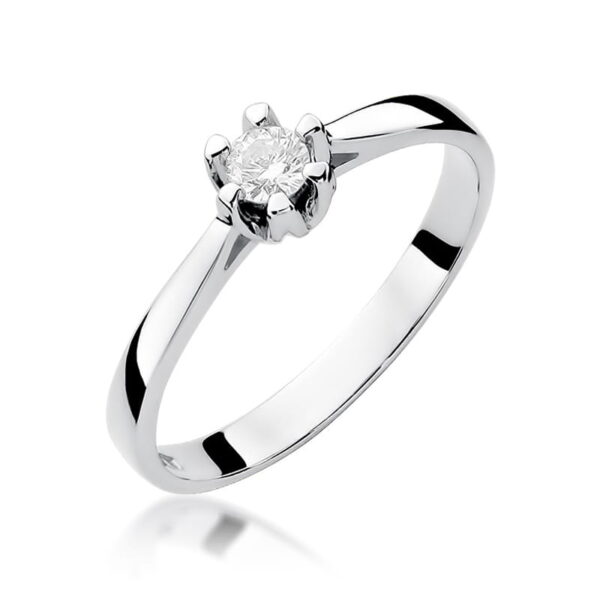 Pierścionek Diament 0,12ct białe złoto