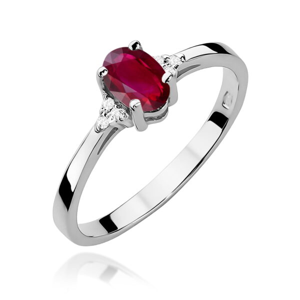 Pierścionek Rubin 0,60ct białe złoto