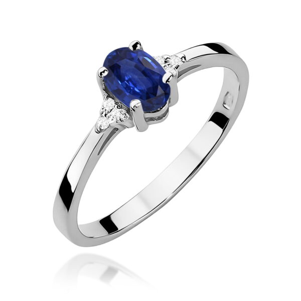 Pierścionek Szafir 0,70ct białe złoto
