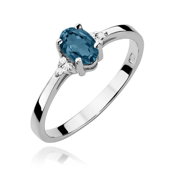 Pierścionek Topaz London Blue 0,50ct białe złoto