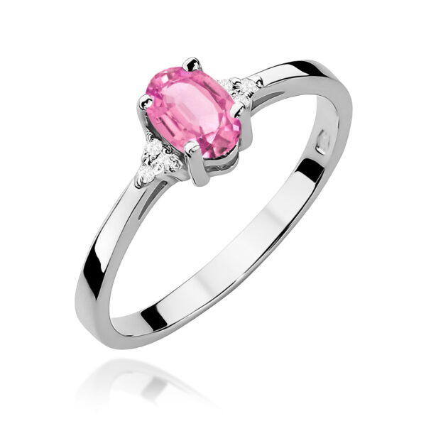 Pierścionek Różowy topaz 0,50ct białe złoto