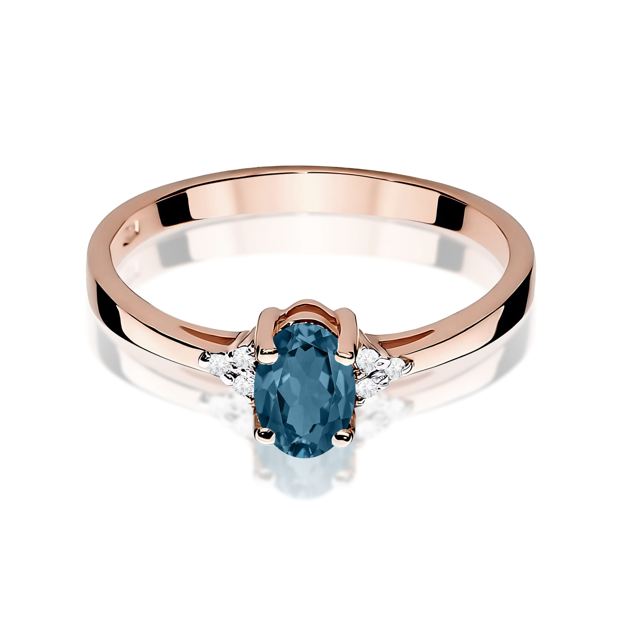 Pierścionek Topaz London Blue 0,50ct różowe złoto - obrazek 2