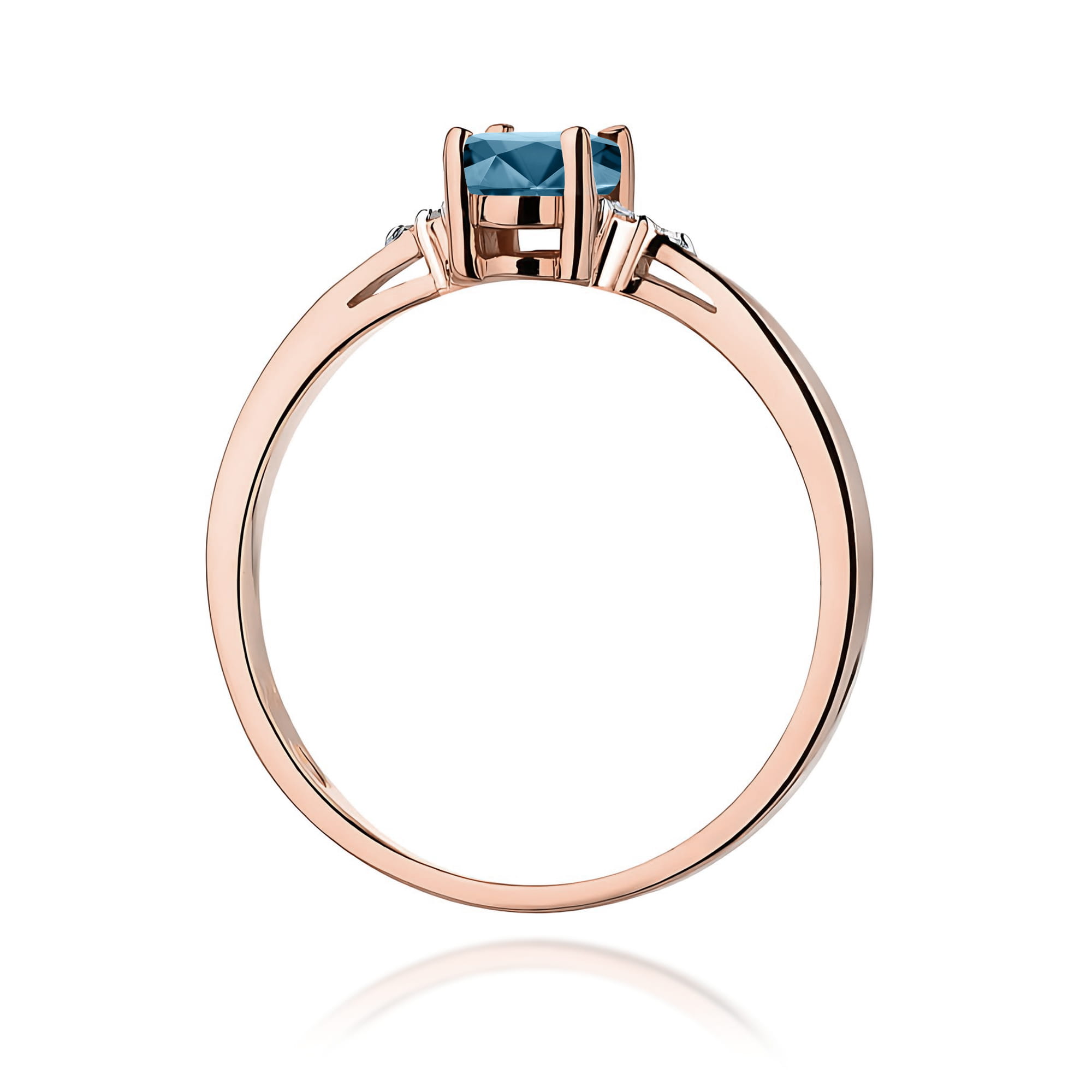 Pierścionek Topaz London Blue 0,50ct różowe złoto - obrazek 3