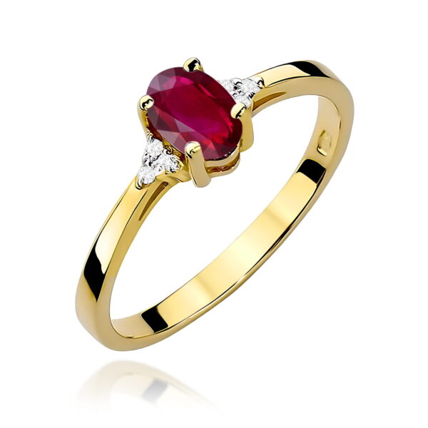 Pierścionek Rubin 0,60ct żółte złoto