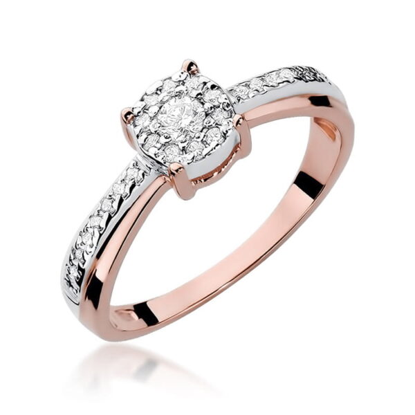 Pierścionek Diament 0,08ct różowe złoto