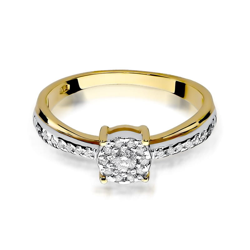 Pierścionek Diament 0,08ct żółte złoto - obrazek 2