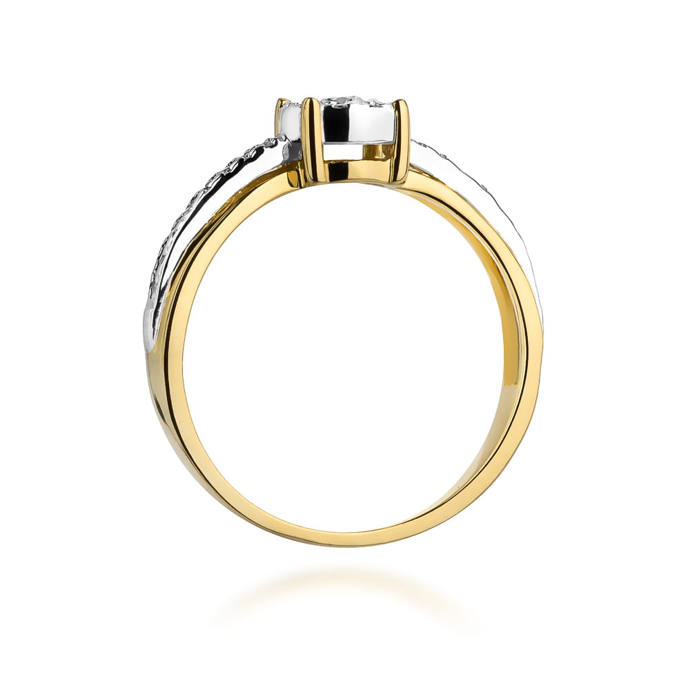 Pierścionek Diament 0,08ct żółte złoto 375 - obrazek 3